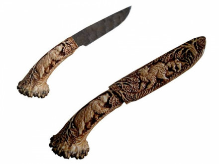 Нож с ножнами «Охота на медведя»